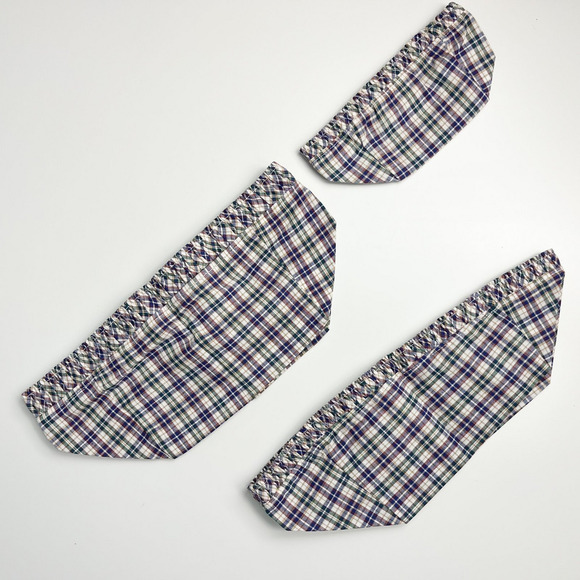 Longaberger Woven Traditions Desktop Plaid Fabric Basket Liners Set of 3 - Picture 2 of 4